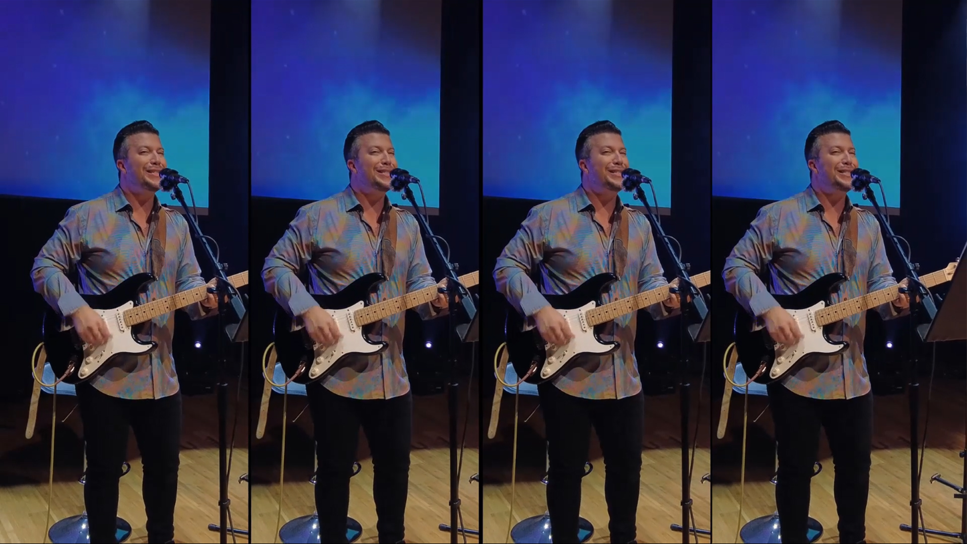 DannyO playing piano at a corporate event